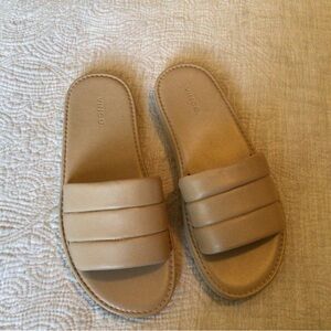 Vince Olina Leather Slide Sandal - camel size 39